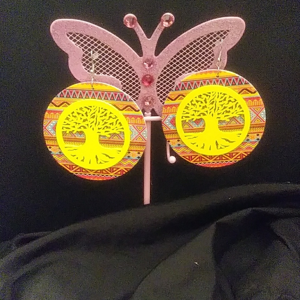 Wooden Tree of Life earrings!